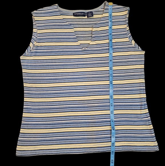 Vintage Montana Blue Jeans Company Womens XL Striped Sleeveless V-Neck - Picture 8 of 11